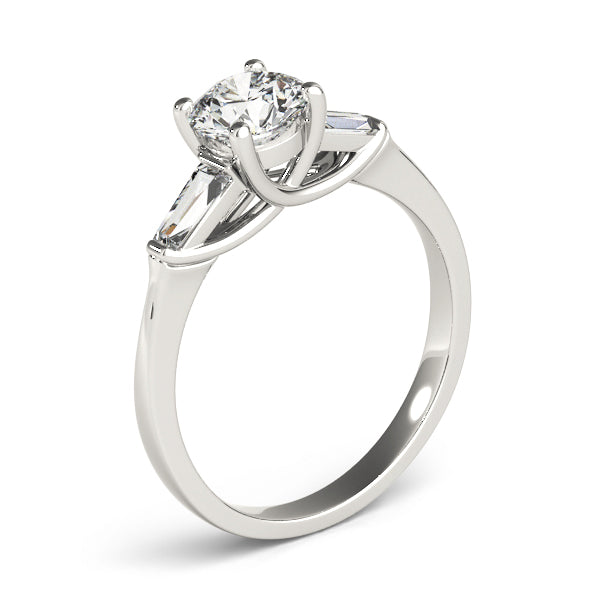 18kt White Gold Three Stone Engagement Ring Setting Online Sale