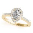 14kt Yellow Gold Pear-Shaped Halo Engagement Ring Setting Supply