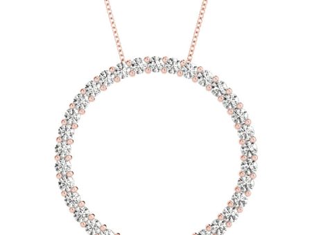 14kt Rose Gold Diamond Circle Pendant Hot on Sale