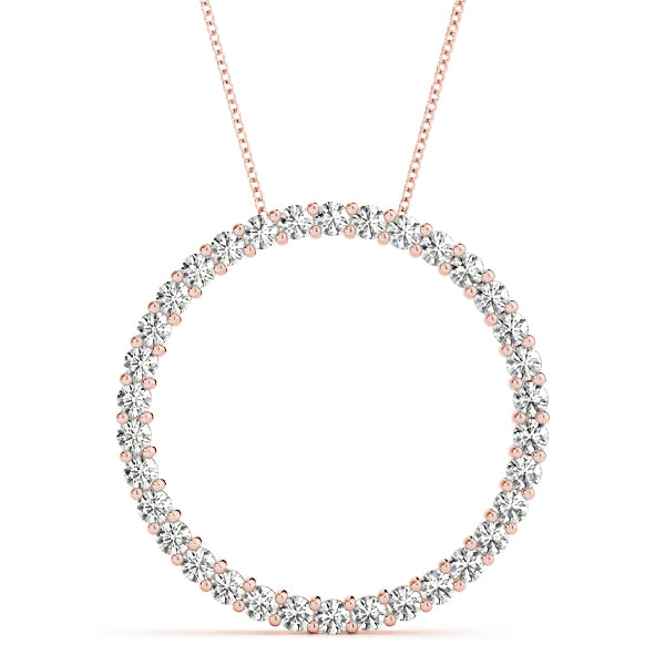 14kt Rose Gold Diamond Circle Pendant Hot on Sale