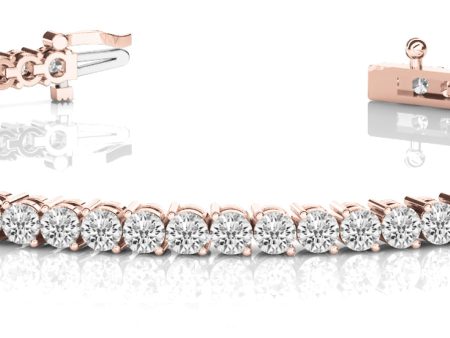 10 Carat Rose Gold Diamond Tennis Bracelet Hot on Sale