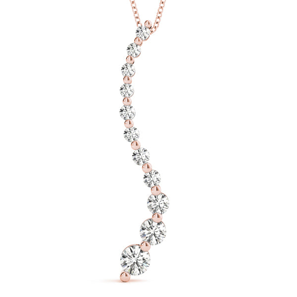 14kt Rose Gold Diamond Journey Pendant (1 ctw) Hot on Sale