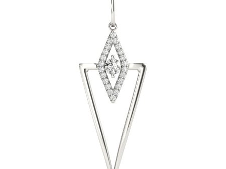 14kt White Gold Triangular Diamond Pendant (.20 ctw) Cheap