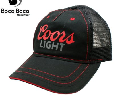 COORS LIGHT H3 Hat Black Cotton Twill Mesh Back Trucker Cap Hot on Sale