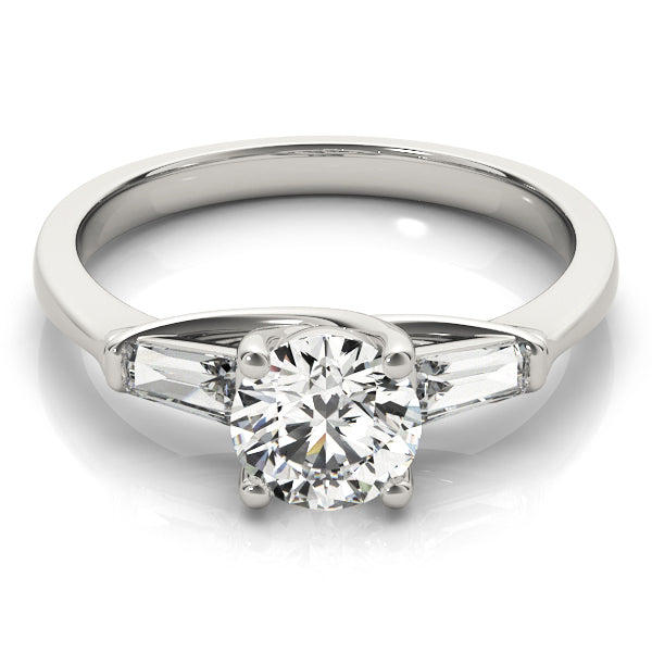 18kt White Gold Three Stone Engagement Ring Setting Online Sale