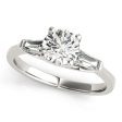 18kt White Gold Three Stone Engagement Ring Setting Online Sale