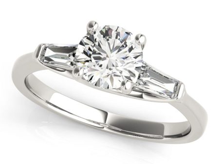 18kt White Gold Three Stone Engagement Ring Setting Online Sale