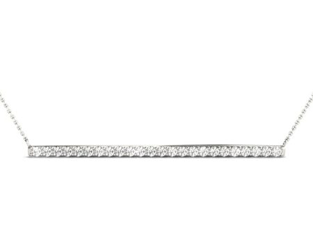 14kt White Gold Diamond Bar Pendant (.63 ctw) Cheap