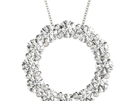 14kt White Gold Diamond Circle Pendant Fashion