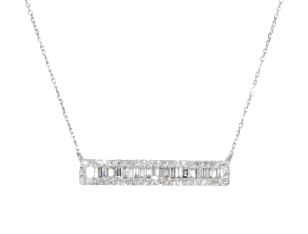 14kt White Gold Diamond Bar Pendant (.67 ctw) Online Sale