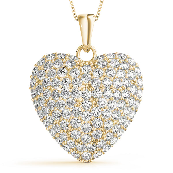 14kt Yellow Gold Diamond Heart Pendant (1 ctw) For Sale