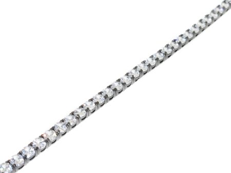 Sterling Silver Black Rhodium CZ Tennis Bracelet Hot on Sale