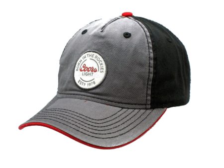 COORS Born in the Rockies Gray   Black Embroidered Adjustable H3 Hat Ball Cap Online Sale